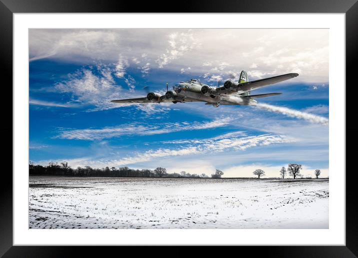 B-17 on a wing and a prayer Framed Mounted Print by Gary Eason
