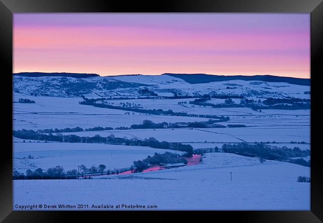 Winter Dawn in the Earn Valley Framed Print by Derek Whitton