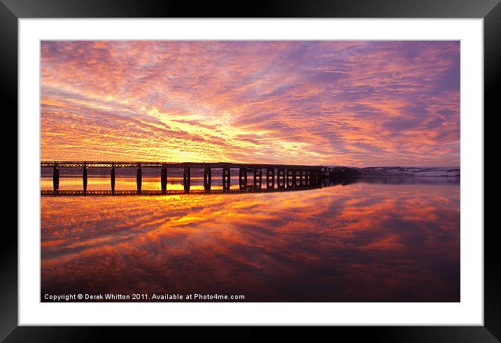 Tay Rail Bridge Dundee, Sunrise. Framed Mounted Print by Derek Whitton