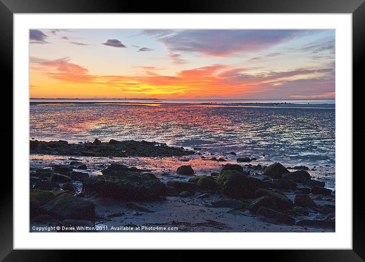 Balmossie Beach Sunrise Framed Mounted Print by Derek Whitton