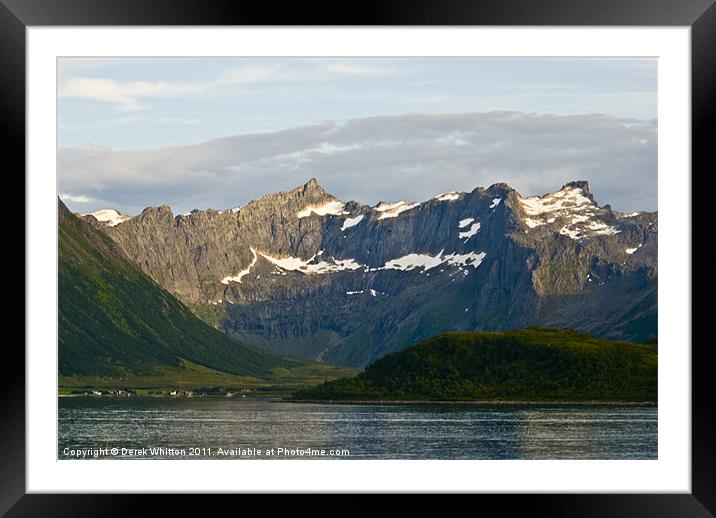 Fjord near Tromso Framed Mounted Print by Derek Whitton