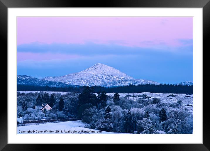 Ben Lomond Winter Scene Framed Mounted Print by Derek Whitton