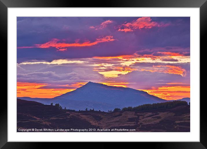 Schiehallion Sunset 2 Framed Mounted Print by Derek Whitton