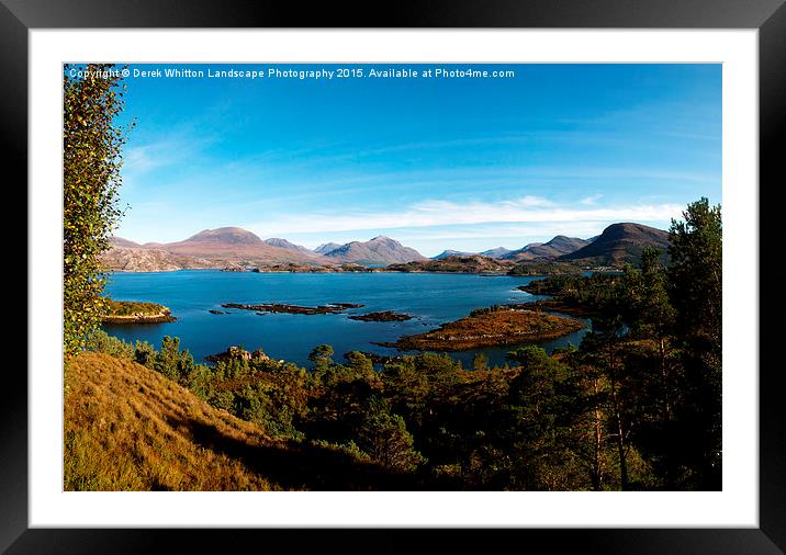  Upper Loch Torridon Panoramic Framed Mounted Print by Derek Whitton