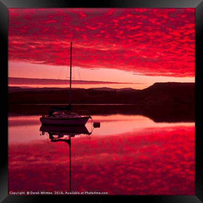 Loch Greshornish Sunrise 2 Framed Print by Derek Whitton