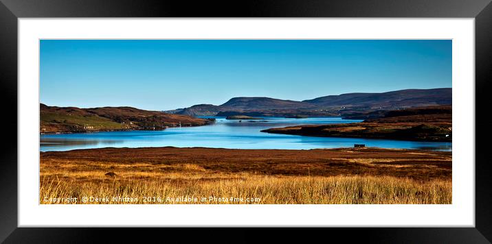 Loch Greshornish Panorama Framed Mounted Print by Derek Whitton