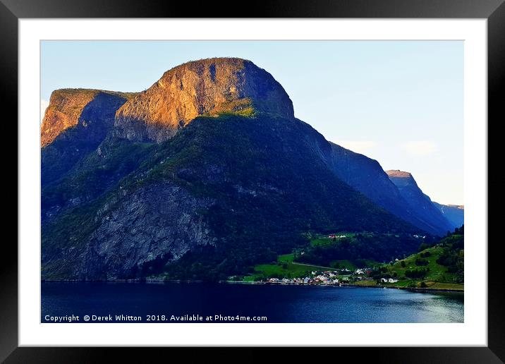 Morning Light Undredal, Aurlandsfjorden, Norway Framed Mounted Print by Derek Whitton