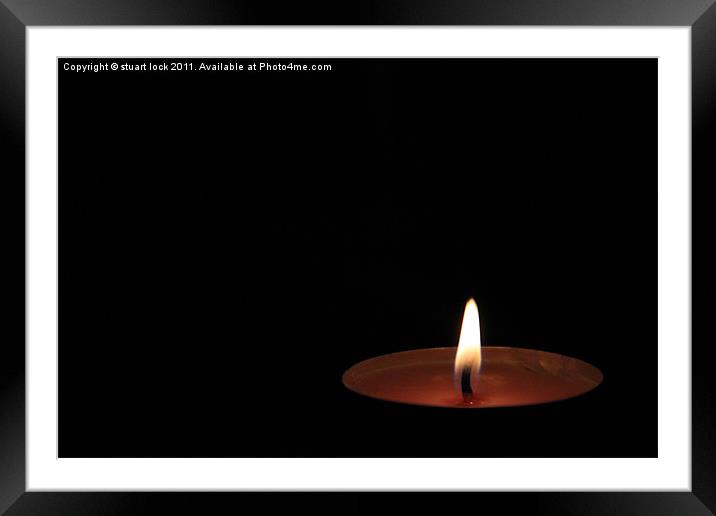 lone candle Framed Mounted Print by stuart lock