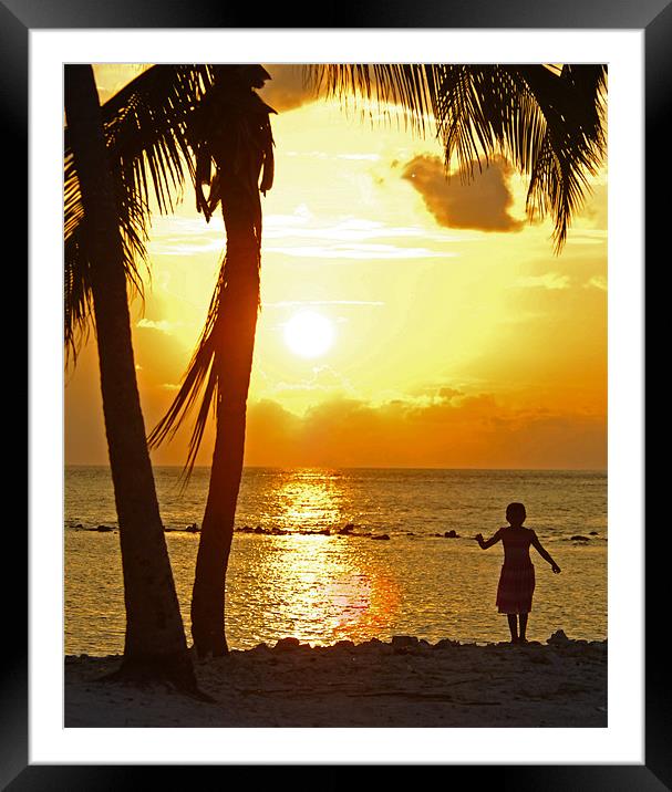 Girl in the sunset Framed Mounted Print by Hassan Najmy