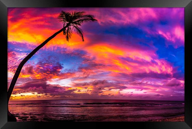 Sunset in Hithadhu Framed Print by Hassan Najmy