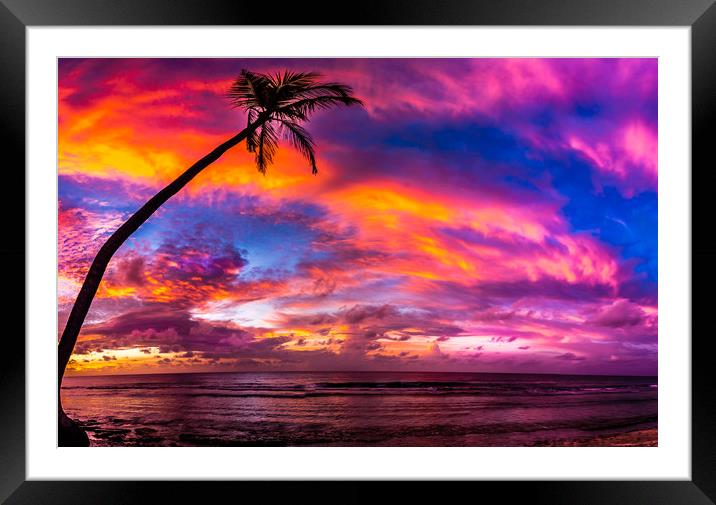 Sunset in Hithadhu Framed Mounted Print by Hassan Najmy