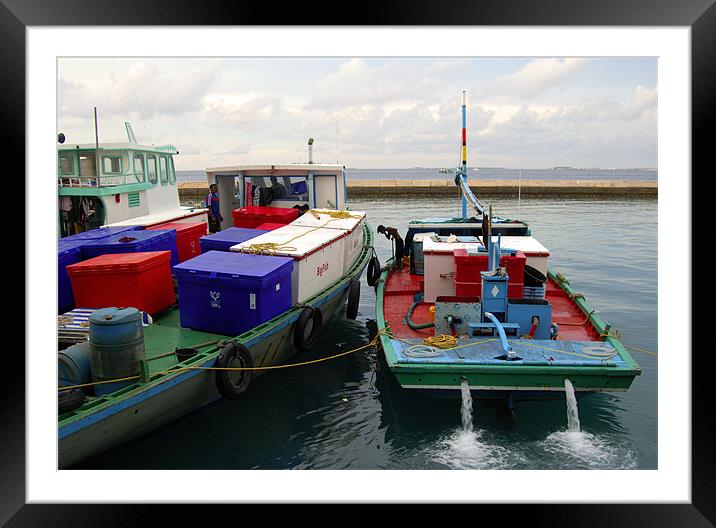boats Framed Mounted Print by Hassan Najmy