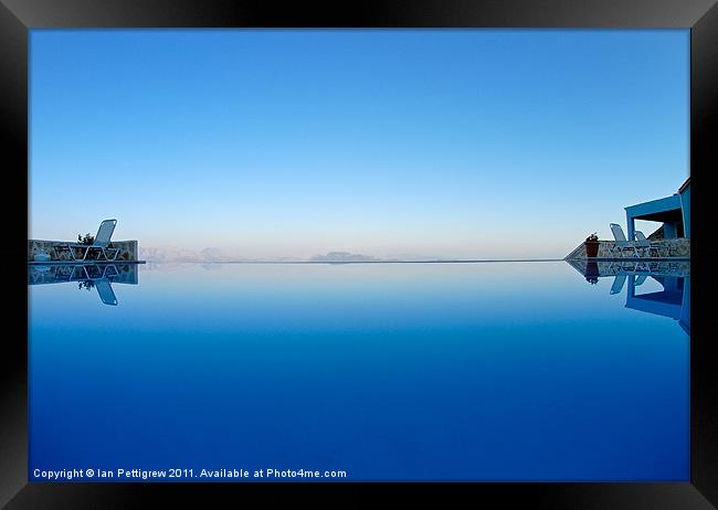Greece Pool reflection Framed Print by Ian Pettigrew