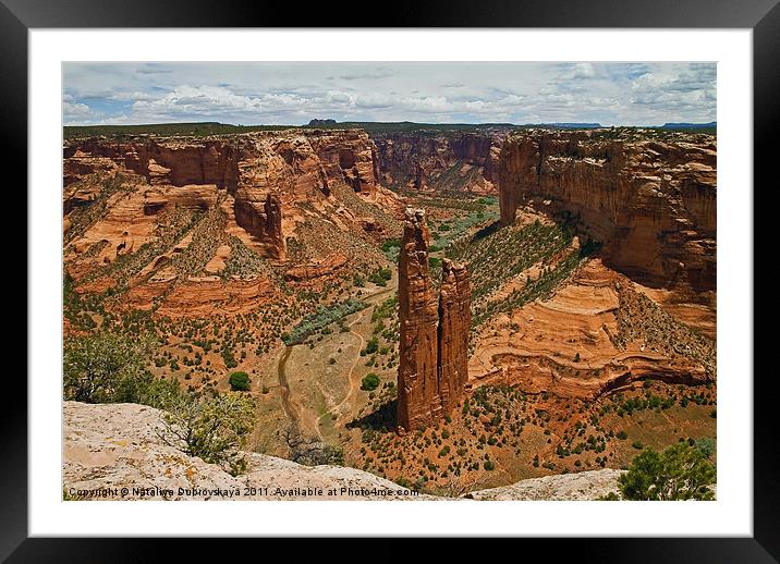 Spider Rock formation in Canyon de Chelly National Framed Mounted Print by Nataliya Dubrovskaya