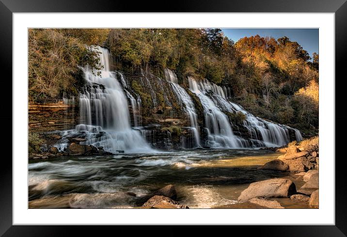  Twin Falls, Rock Island State Park, Warren Co, TN Framed Mounted Print by Nataliya Dubrovskaya