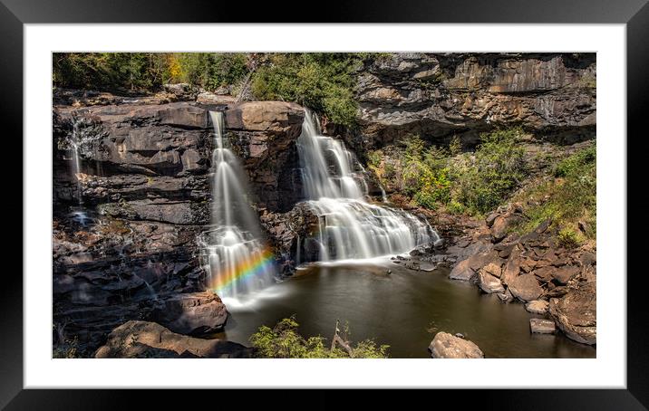 Blackwater Falls Framed Mounted Print by Nataliya Dubrovskaya