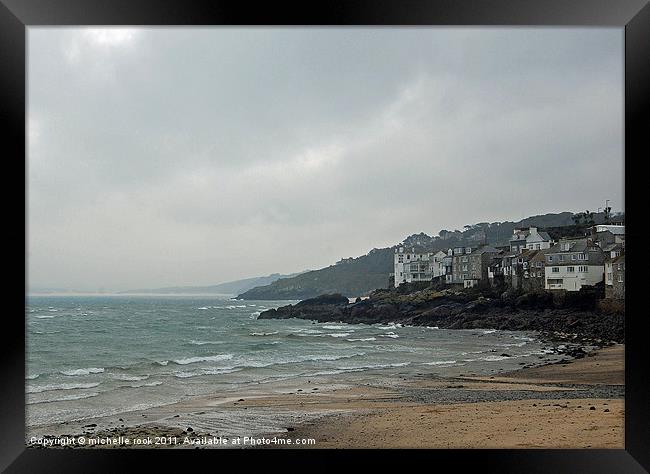 st ives harbour winters day Framed Print by michelle rook