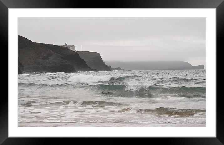 mist at gunwalloe Framed Mounted Print by michelle rook