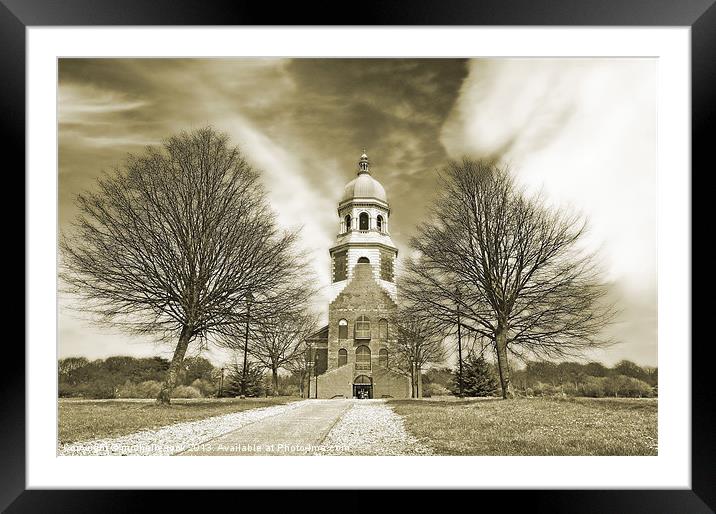 Victorian chapel and trees Framed Mounted Print by michelle rook
