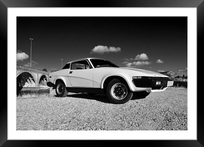TR7 in Black & White Framed Mounted Print by michelle rook