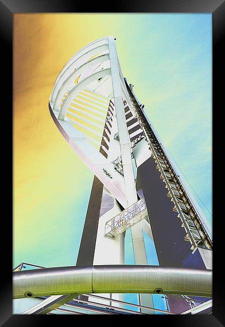 Spinnaker Tower skywards Framed Print by michelle rook