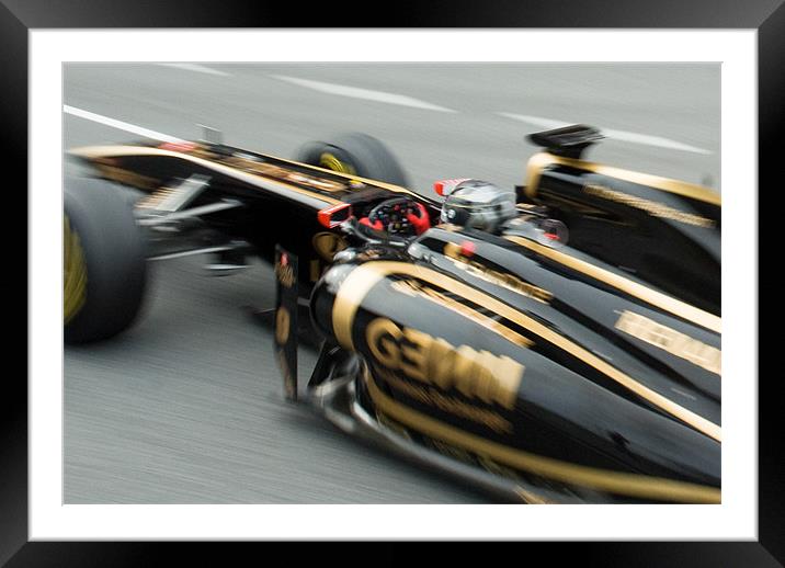 Robert Kubica - Lotus Renault - Spain Framed Mounted Print by SEAN RAMSELL