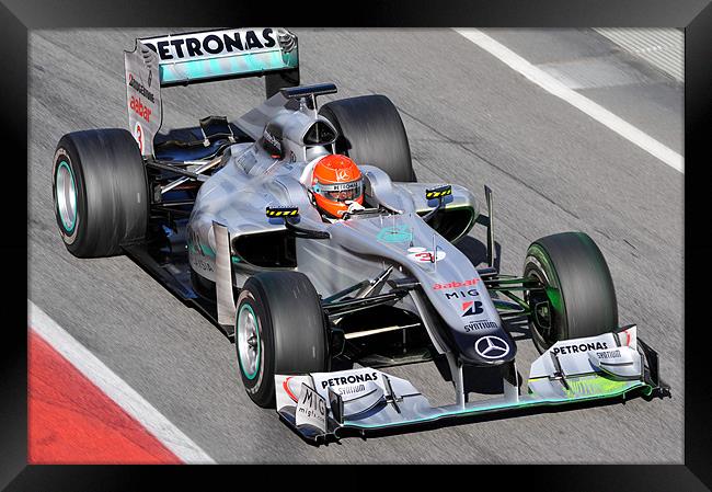 Michael Schumacher - Mercedes GP Framed Print by SEAN RAMSELL