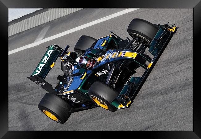 Jarno Trulli -  Lotus F1 T127 Framed Print by SEAN RAMSELL