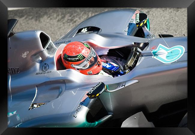 Michael Schmacher - Mercedes GP Petronas Framed Print by SEAN RAMSELL
