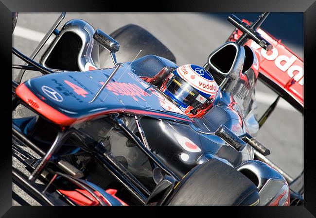 Jenson Button - McLaren F1 Framed Print by SEAN RAMSELL