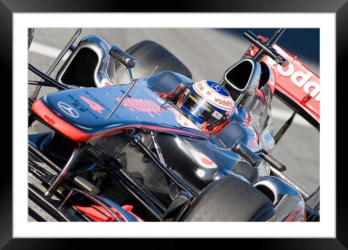 Jenson Button - McLaren F1 Framed Mounted Print by SEAN RAMSELL