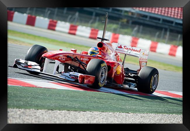 Fernando Alonso - Ferrari F150 Framed Print by SEAN RAMSELL