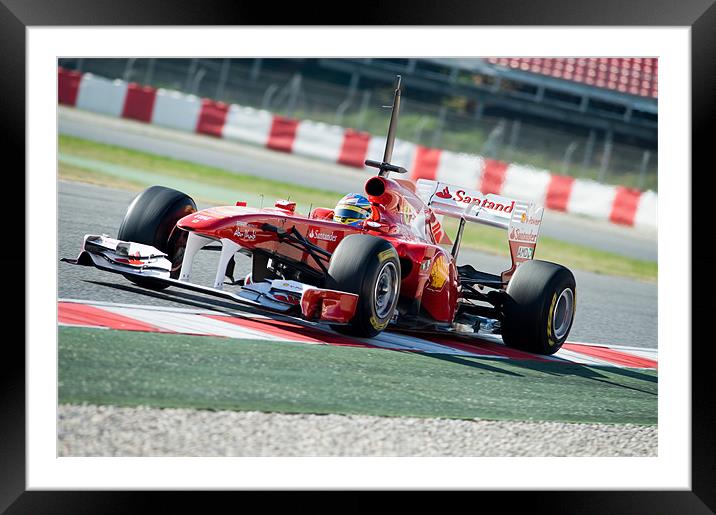 Fernando Alonso - Ferrari F150 Framed Mounted Print by SEAN RAMSELL
