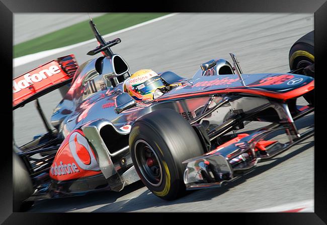 Lewis Hamilton - McLaren F1  MP4-26 Framed Print by SEAN RAMSELL