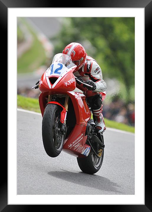 Triumph Triple Challenge At Cadwell Park 2010 Framed Mounted Print by SEAN RAMSELL