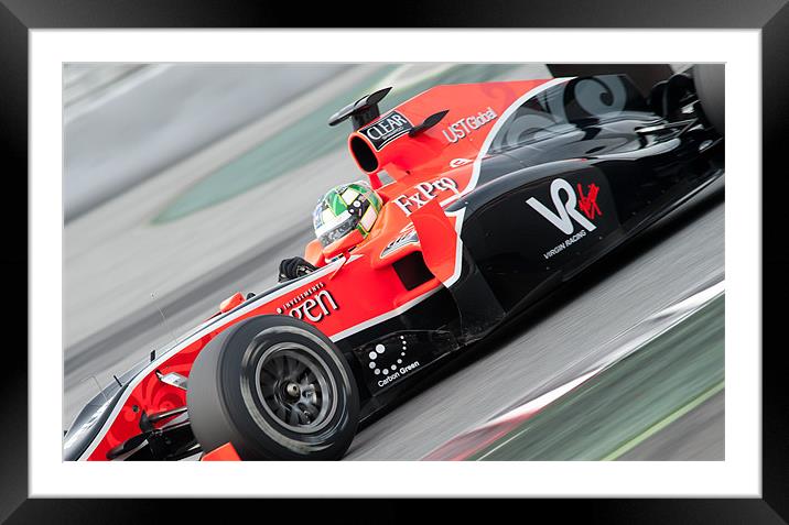 Lucas Tucci di Grassi - Virgin Racing 2010 Framed Mounted Print by SEAN RAMSELL