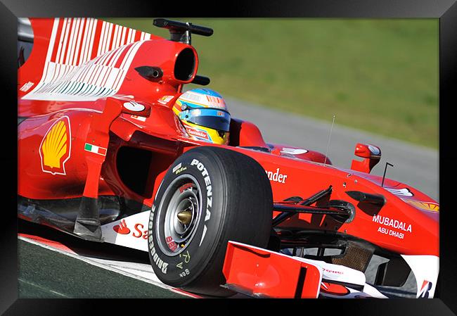 Fernando Alonso - Ferrari F1 Framed Print by SEAN RAMSELL