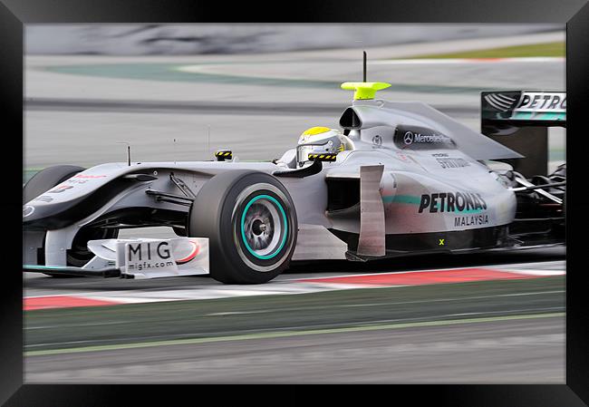 Nico Rosberg - Mercedes GP Petronas 2010 Framed Print by SEAN RAMSELL