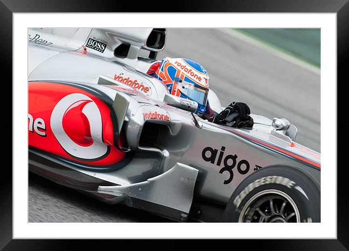 Jenson Button - McLaren F1 2010 Framed Mounted Print by SEAN RAMSELL