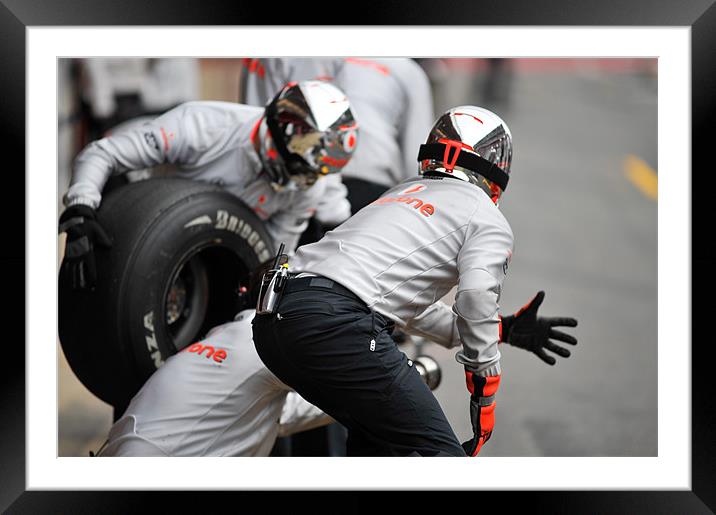 McLaren Tyre crew 2010 Framed Mounted Print by SEAN RAMSELL