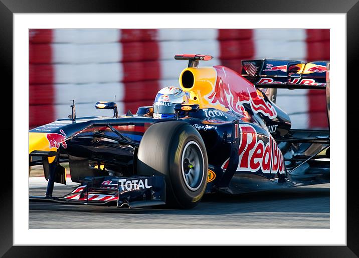 Sebastian Vettel - 2011 catalunya Framed Mounted Print by SEAN RAMSELL