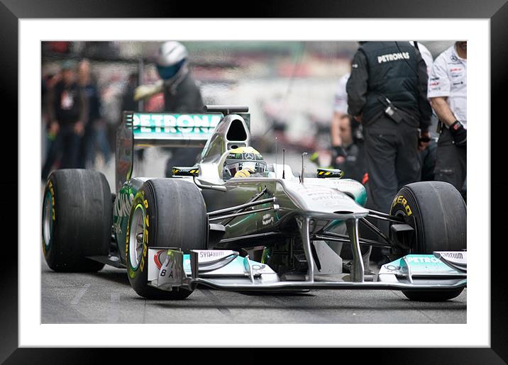 Nico Rosberg - 2011 Catalunya Circuit Framed Mounted Print by SEAN RAMSELL