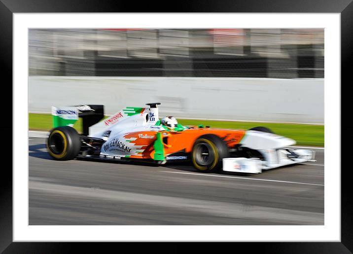 Adrian Sutil - Force India VJM04 Framed Mounted Print by SEAN RAMSELL
