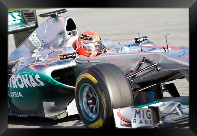 Michael Schumacher - 2011 Mercedes GP Framed Print by SEAN RAMSELL