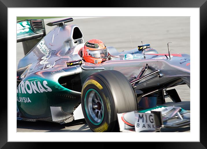Michael Schumacher - 2011 Mercedes GP Framed Mounted Print by SEAN RAMSELL