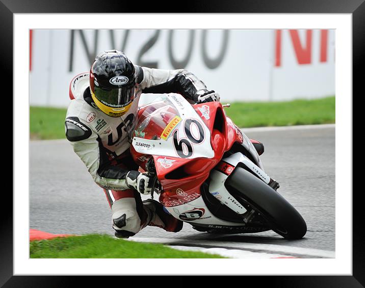 Peter Hickman - BSB-Cadwell Park 2010 Framed Mounted Print by SEAN RAMSELL