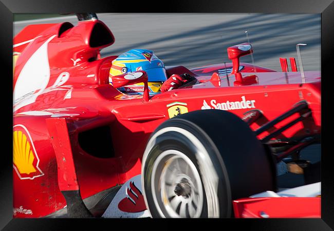 Fernando Alonso 2012 catalunya Framed Print by SEAN RAMSELL