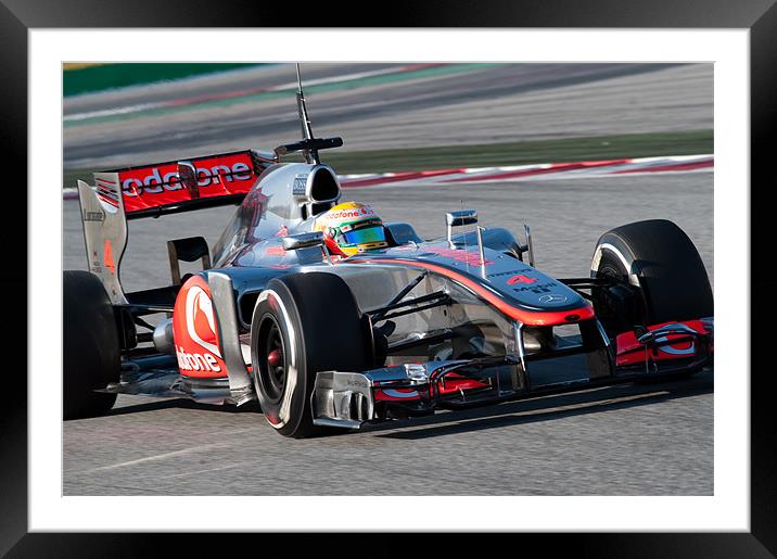 Lewis Hamilton 2012 Catalunya Framed Mounted Print by SEAN RAMSELL