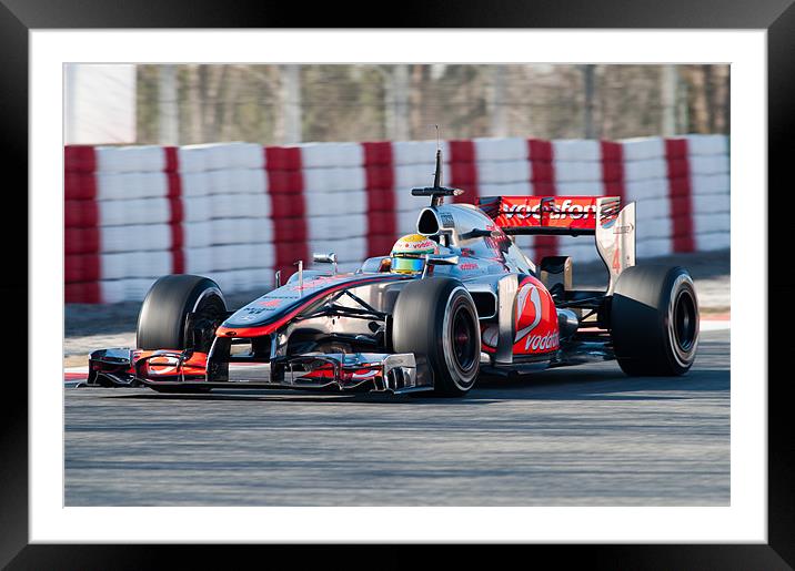 Lewis Hamilton 2012 Catalunya Framed Mounted Print by SEAN RAMSELL