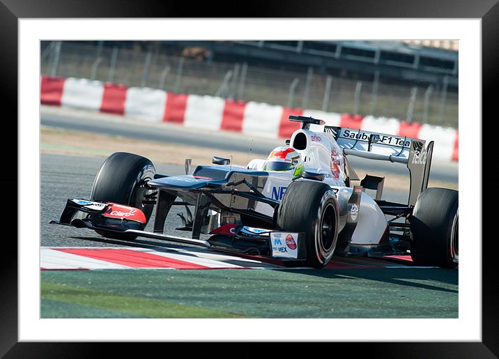 Sergio Perez - catalunya 2012 Framed Mounted Print by SEAN RAMSELL